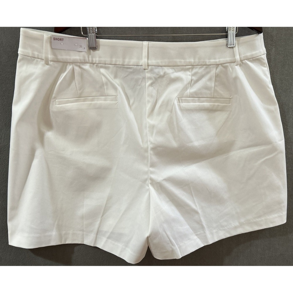 Lane Bryant 20P Shorts Cotton Stretch White‎ NEW w/Tags Comfort Waistband Pocket